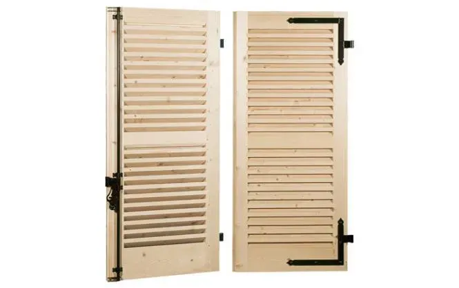 Volet bois lame ajourée exotique